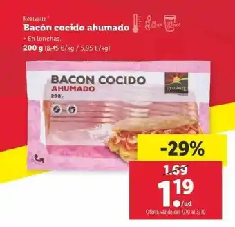 Lidl Bacón Cocido Ahumado 200g oferta