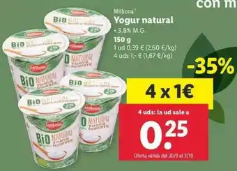 Lidl Yogur Natural 150g oferta