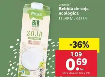 Lidl Belbida De Soja Ecológica oferta