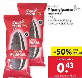 Lidl Pipas Gigantes Agua-sal 200g oferta