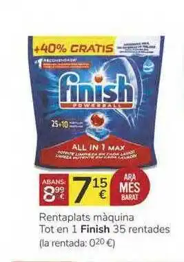 Supermercados Charter Rantaplats Màquina Tot En 1 Finish oferta