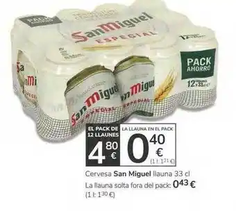 Supermercados Charter Cervesa San Miguel Llauna oferta