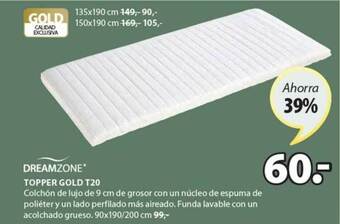 JYSK Dreamzone Topper Gold T20 oferta