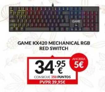 Game Game Kx420 Mechanical Rgb Red Switch oferta