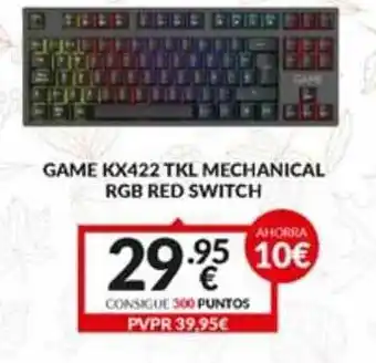 Game Game Kx422 Tkl Mechanical Rgb Red Switch oferta