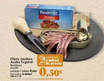 Gadis Filete Anchoa Aceite Vegetal Realmar 43g oferta