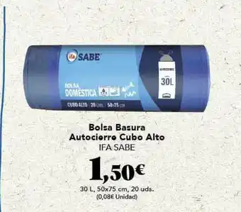 Gadis Bolsa Basura Autocierre Cubo Alto Ifa Sabe 30l oferta