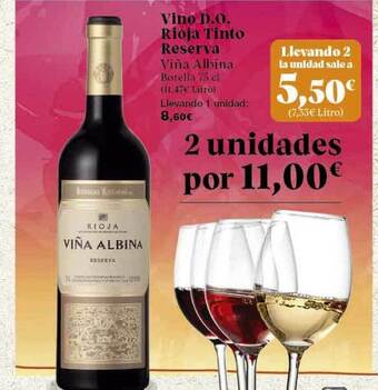 Gadis Vino D.o. Rioja Tinto Reserva Viña Albina oferta
