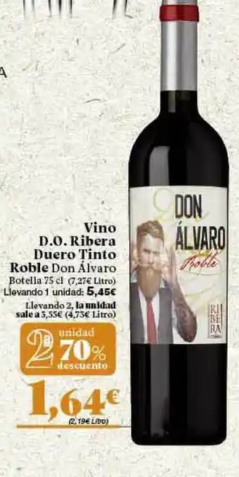 Gadis 2a Unidad 70% Descuento Vino D.o. Ribera Duero Tinto Roble Don álvaro 75cl oferta