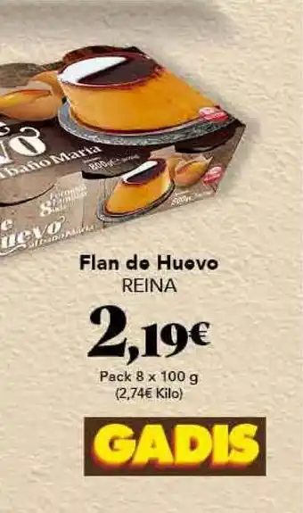 Gadis Flan De Huevo Reina 8x100g oferta