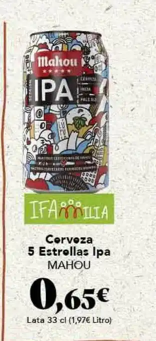 Gadis Cerveza 5 Estrellas Ipa Mahou 33cl oferta