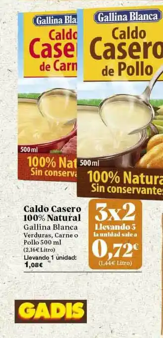 Gadis Caldo Casero 100% Natural 500ml oferta