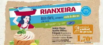 Gadis Atún Claro Aceite Oliva Virgen Rianxeira 6x65g oferta