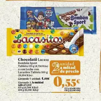 Gadis Chocolate Lacasa Bombón Sport Tablete oferta