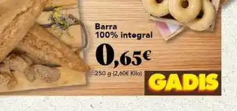 Gadis Barra 100% Integral 250g oferta