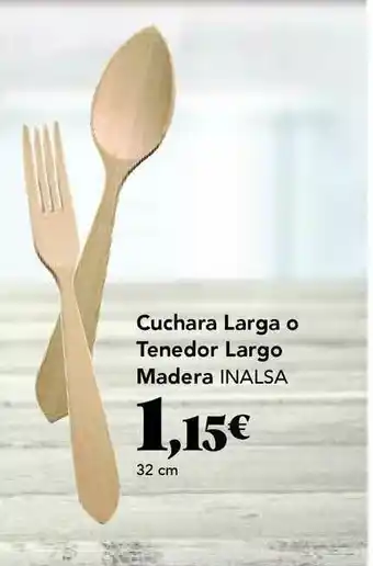 Gadis Cuchara Larga O Tenedor Largo Madera Inalsa 32cm oferta