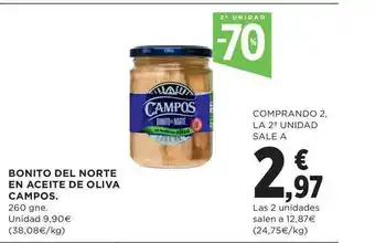 El Corte Inglés 2a Unidad 70% Bonito Del Norte En Aceite De Oliva Campos 260gne oferta