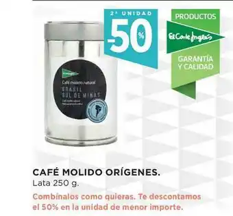 El Corte Inglés Café Molido Orígenes lata 250g oferta