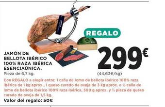 El Corte Inglés Jamón De Bellota Ibérico 100% Raza Ibérica Esenciaúnica oferta