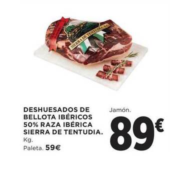 El Corte Inglés Deshuesados De Bellota Ibéricos 50% Raza Ibérica Sierra De Tentudia oferta