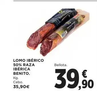 El Corte Inglés Lomo Ibérico 50% Raza Ibérica Benito oferta