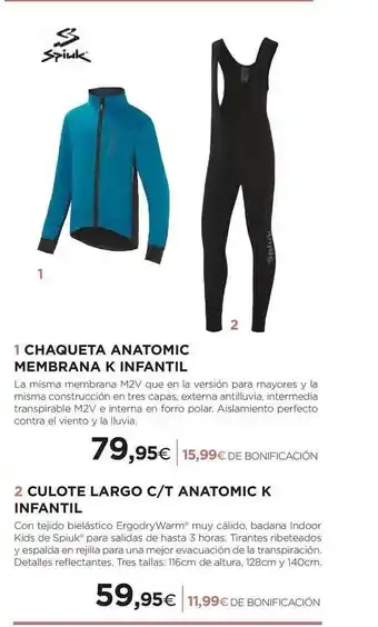 El Corte Inglés Chaqueta Anatomic Membrana K Infantil Culote Largo C T Anatomic K Infantil oferta