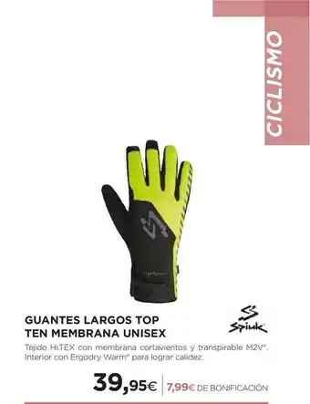 El Corte Inglés Guantes Lagos Top Ten Membrana Uniex oferta