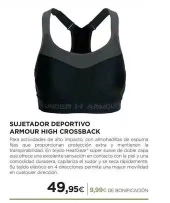 El Corte Inglés Sujetador Deportivo Armour High Crossback oferta