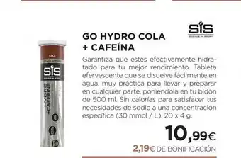 El Corte Inglés Go Hydro Cola + Cafeína oferta