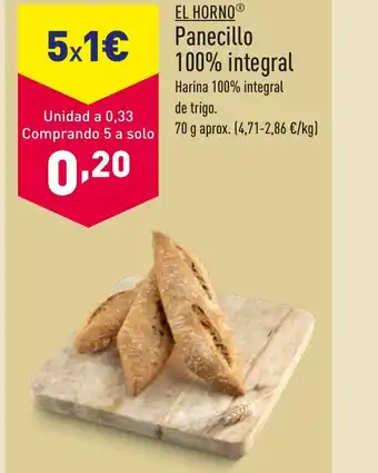 ALDI EL HORNOⓇ Panecillo 100% integral oferta