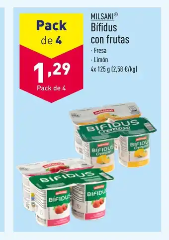 ALDI MILSANIⓇ Bífidus con frutas oferta