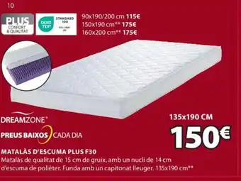 JYSK MATALÀS D'ESCUMA PLUS F30 oferta