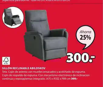 JYSK SILLÓN RECLINABLE ABILDSKOV oferta