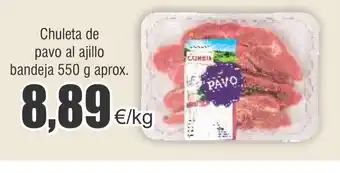 FROIZ Chuleta de pavo al ajillo bandeja 550 g aprox. oferta