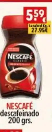Supermercados Extremadura NESCAFÉ descafeinado 200 grs. oferta