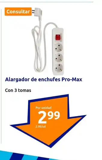 Action Alargador de enchufes Pro-Max oferta