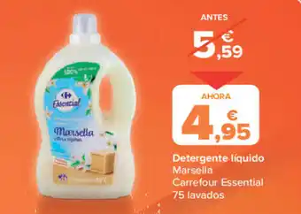 Carrefour Market Detergente líquido Marsella Carrefour Essential 75 lavados oferta