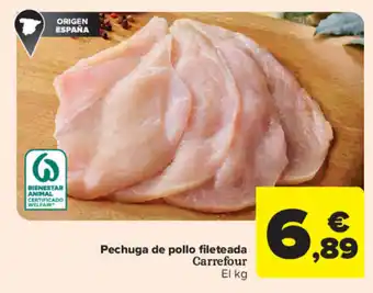 Carrefour Market Pechuga de pollo fileteada Carrefour El kg oferta