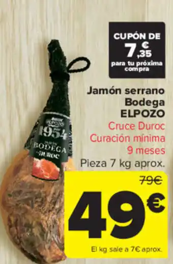 Carrefour Market Jamón serrano Bodega ELPOZO oferta