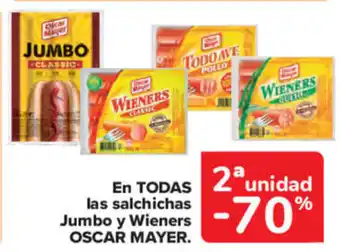 Carrefour Market En TODAS las salchichas Jumbo y Wieners OSCAR MAYER. oferta