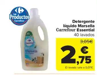 Carrefour Market Detergente líquido Marsella Carrefour Essential 40 lavados oferta
