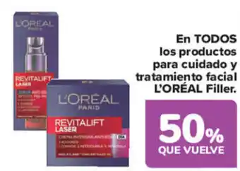 Carrefour Market EN TODOS los productos para cuidado y tratamiento facial L'ORÉAL Filler. oferta