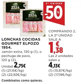 Hipercor LONCHAS COCIDAS GOURMET ELPOZO 1954. oferta