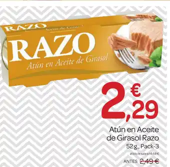 Supermercados El Jamón Atún en Aceite de Girasol RAZO oferta