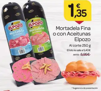Supermercados El Jamón Mortadela Fina o con Aceitunas Elpozo oferta