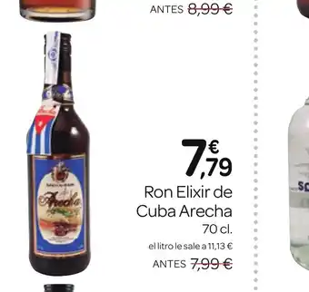 Supermercados El Jamón Ron Elixir de Cuba Arecha oferta