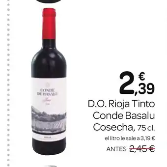 Supermercados El Jamón D.O. Rioja Tinto Conde Basalu Cosecha oferta