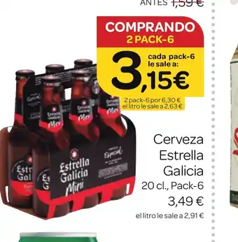 Supermercados El Jamón Cerveza Estrella Galicia oferta