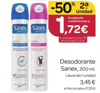Supermercados El Jamón Desodorante Sanex, 200 ml. oferta