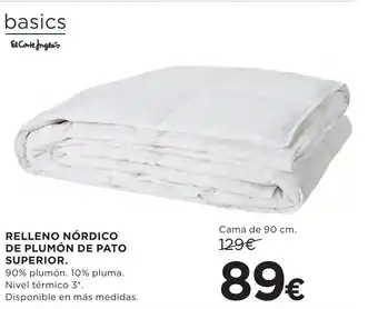 Hipercor RELLENO NÓRDICO DE PLUMÓN DE PATO SUPERIOR. oferta